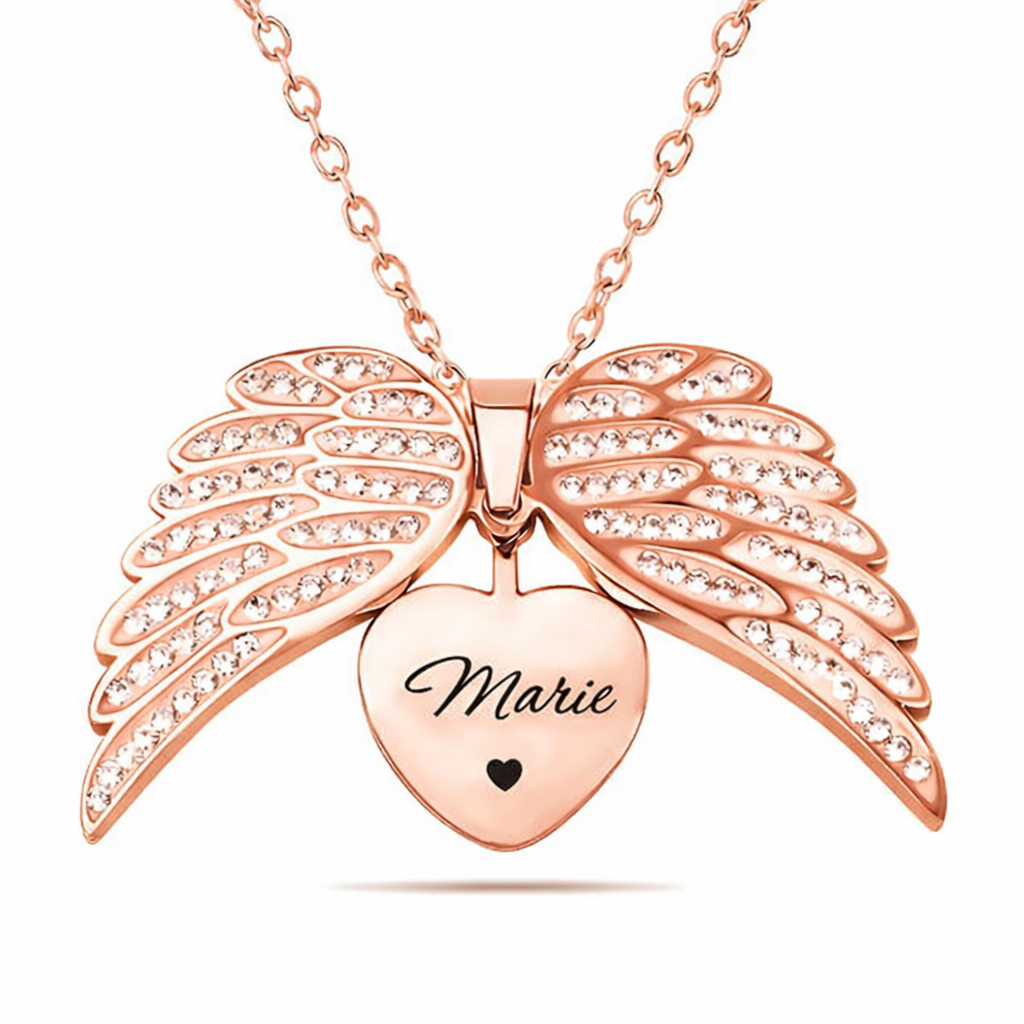 Angel Necklace & Feather Ring Bundle