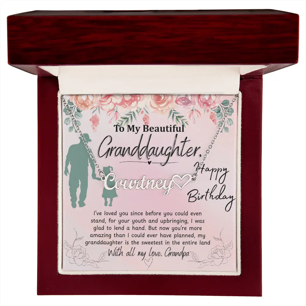 To My Granddaughter - Heart Name Necklace - Faie Jewels