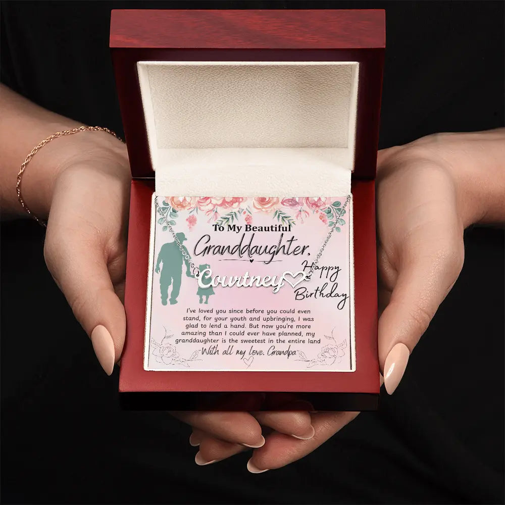 To My Granddaughter - Heart Name Necklace - Faie Jewels